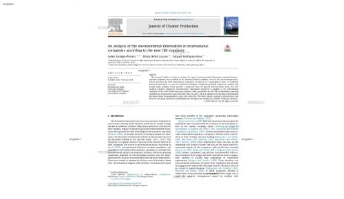 An analysis of the environmental information in international companies according to the new GRI standards
